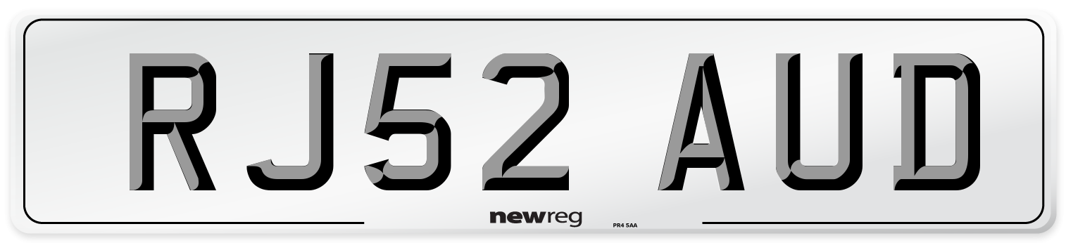 RJ52 AUD Number Plate from New Reg
